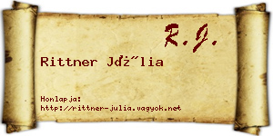 Rittner Júlia névjegykártya